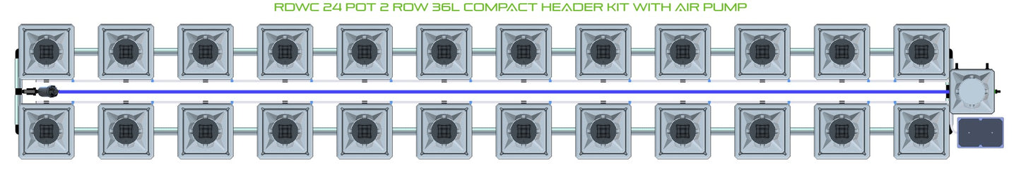 ALIEN Hydroponics RDWC 24 Pot 2 Row 36L Compact Header Kit with Air Pump product image 2