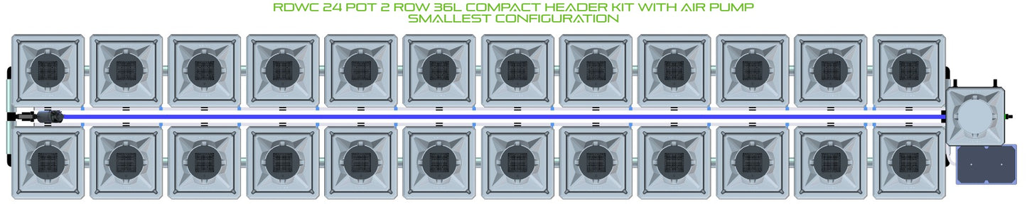 ALIEN Hydroponics RDWC 24 Pot 2 Row 36L Compact Header Kit with Air Pump product image 3