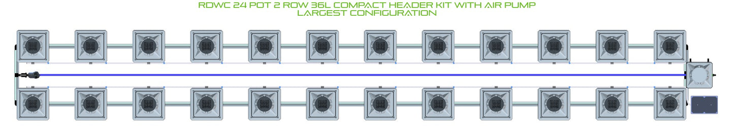 ALIEN Hydroponics RDWC 24 Pot 2 Row 36L Compact Header Kit with Air Pump product image 4