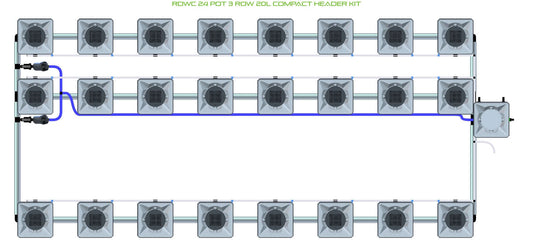 ALIEN Hydroponics RDWC 24 Pot 3 Row 20L Compact Header Kit product image 1