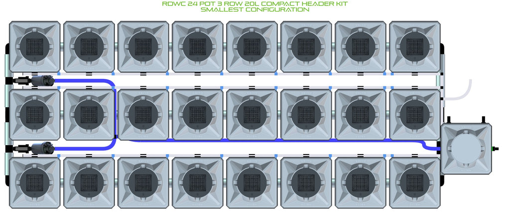 ALIEN Hydroponics RDWC 24 Pot 3 Row 20L Compact Header Kit product image 3