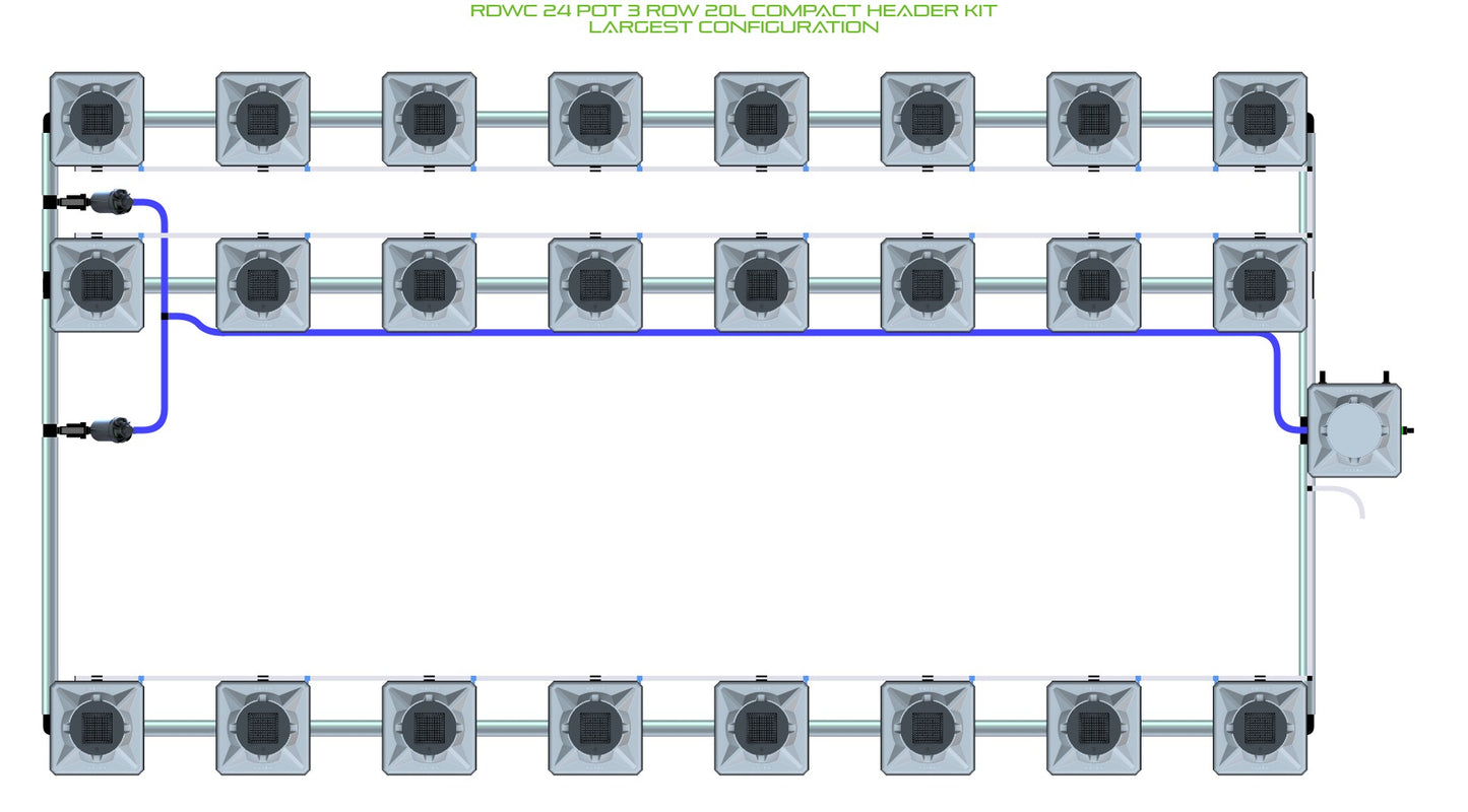 ALIEN Hydroponics RDWC 24 Pot 3 Row 20L Compact Header Kit product image 4