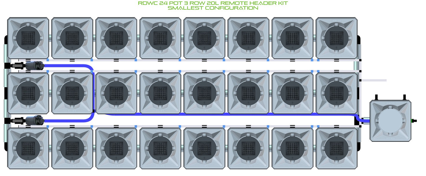 ALIEN Hydroponics RDWC 24 Pot 3 Row 20L Remote Header Kit product image 3
