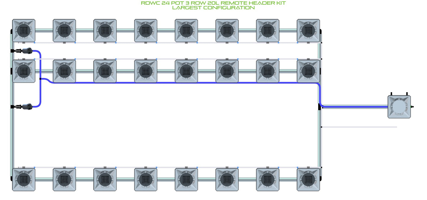 ALIEN Hydroponics RDWC 24 Pot 3 Row 20L Remote Header Kit product image 4