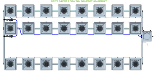 ALIEN Hydroponics RDWC 24 Pot 3 Row 36L Compact Header Kit product image 1