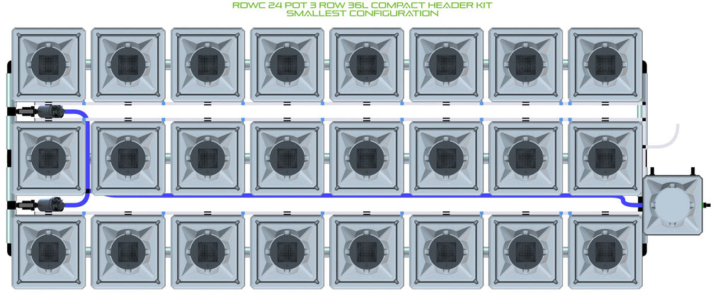 ALIEN Hydroponics RDWC 24 Pot 3 Row 36L Compact Header Kit product image 3