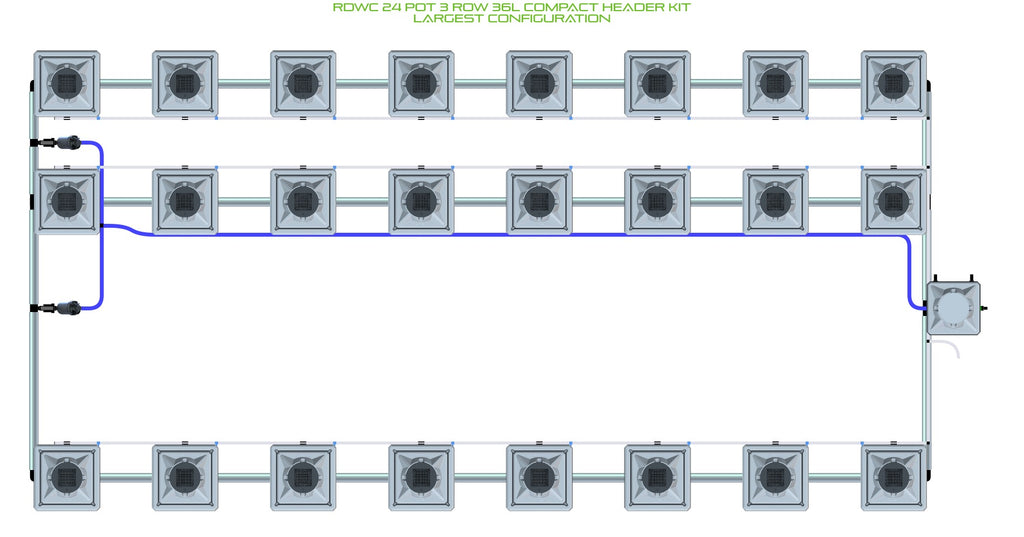 ALIEN Hydroponics RDWC 24 Pot 3 Row 36L Compact Header Kit product image 4