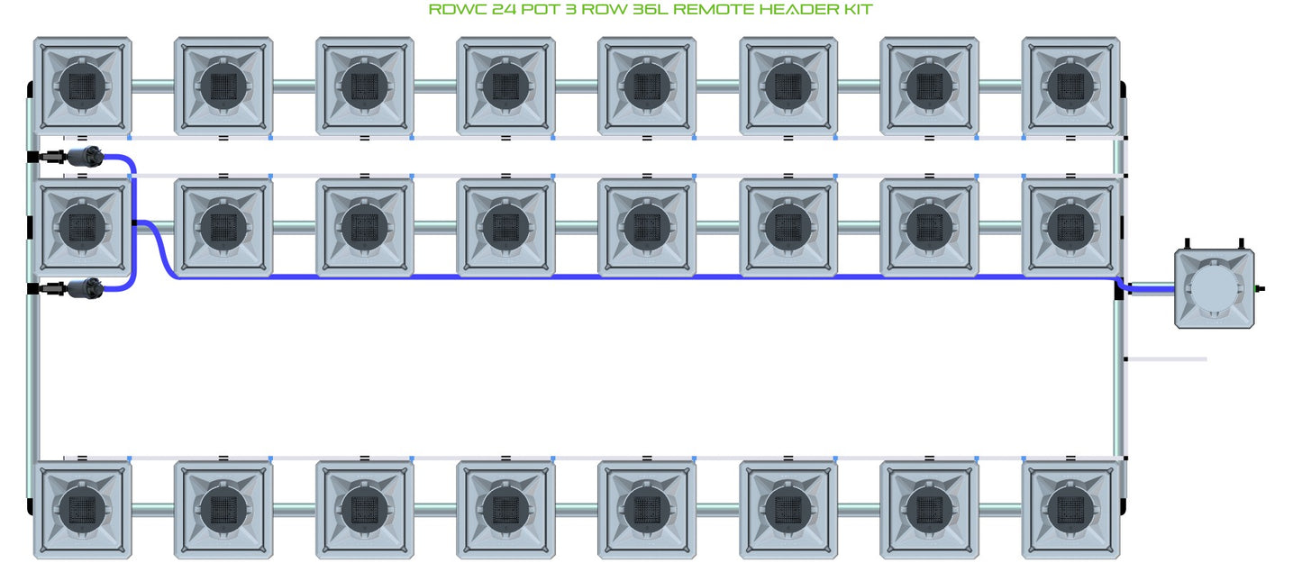 ALIEN Hydroponics RDWC 24 Pot 3 Row 36L Remote Header Kit product image 1