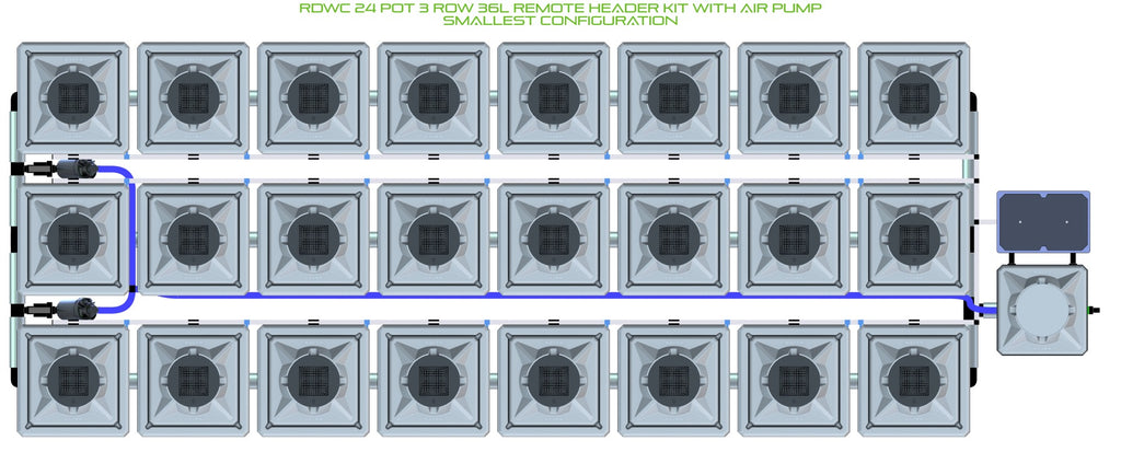 ALIEN Hydroponics RDWC 24 Pot 3 Row 36L Remote Header Kit with Air Pump product image 3