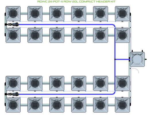 ALIEN Hydroponics RDWC 24 Pot 4 Row 20L Compact Header Kit product image 1