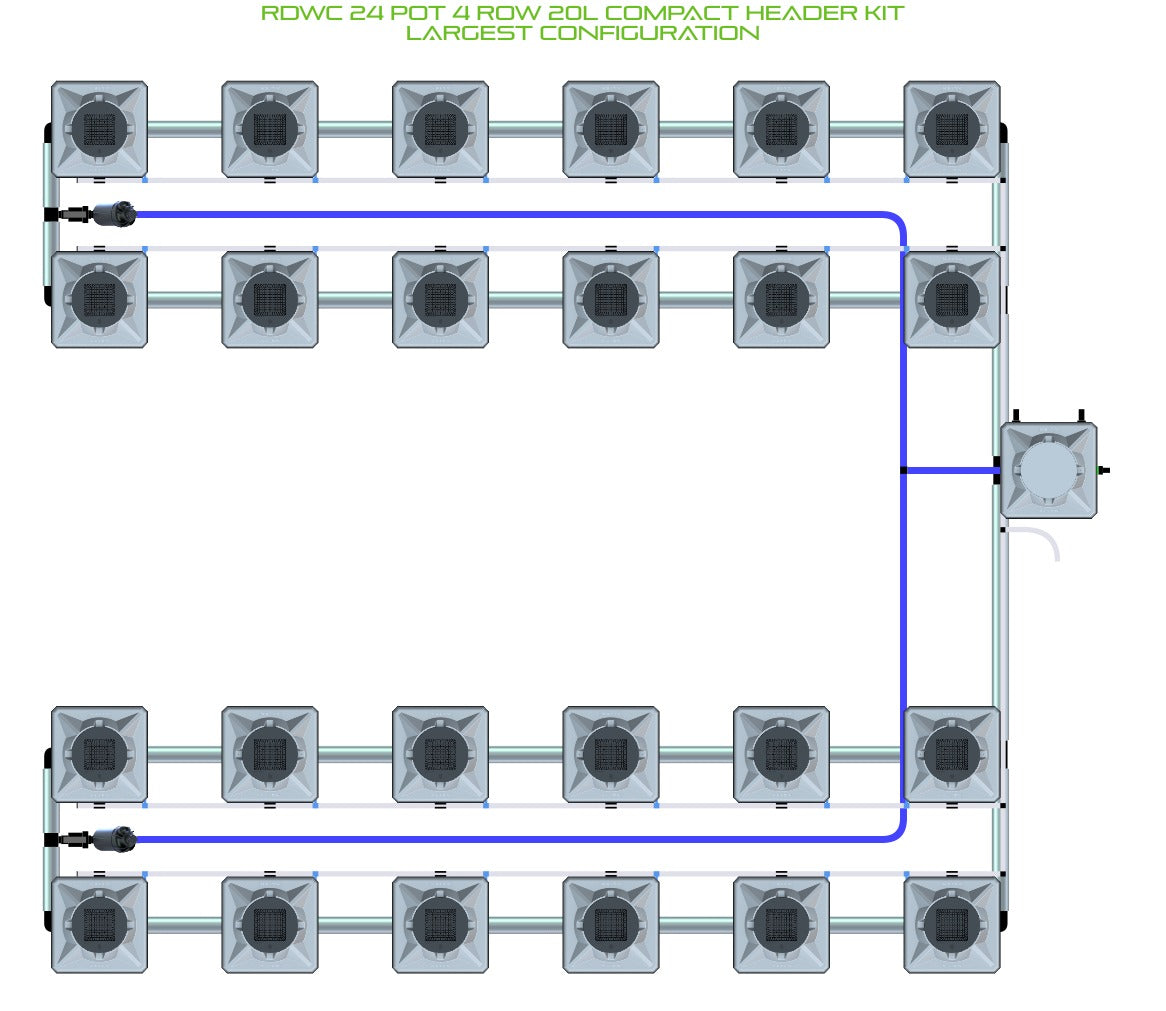 ALIEN Hydroponics RDWC 24 Pot 4 Row 20L Compact Header Kit product image 4