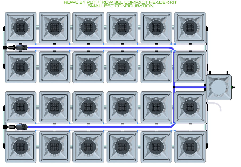 ALIEN Hydroponics RDWC 24 Pot 4 Row 36L Compact Header Kit product image 3
