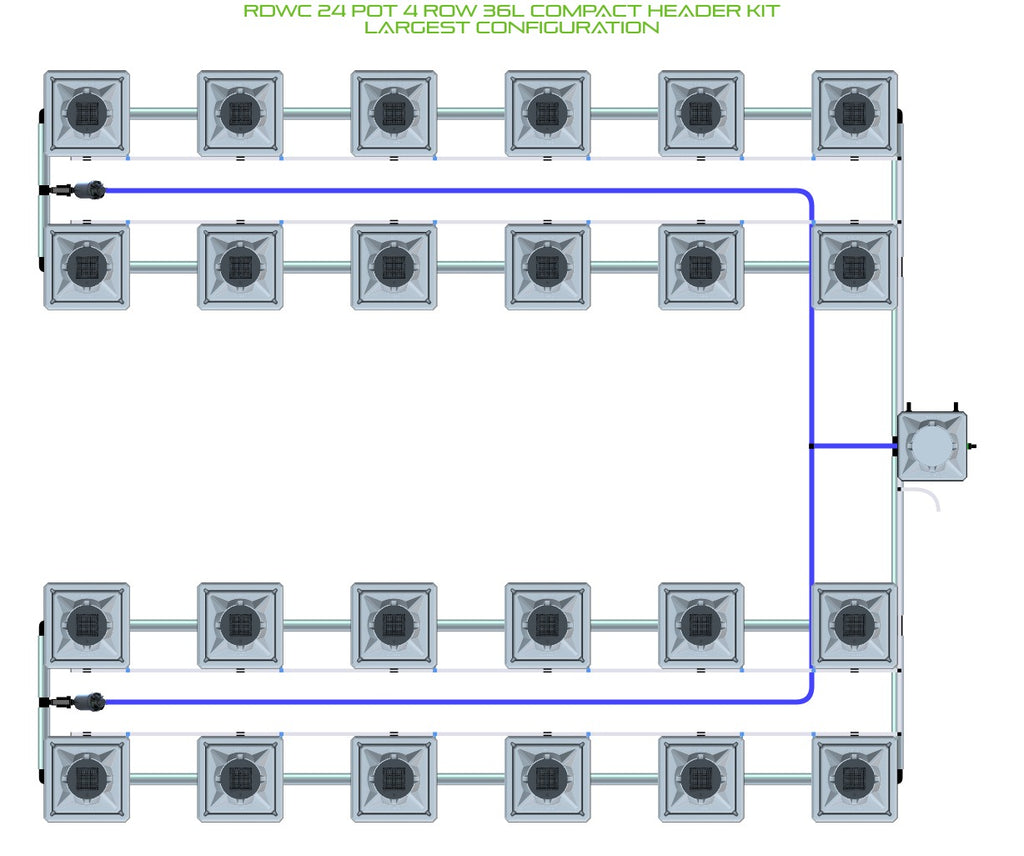 ALIEN Hydroponics RDWC 24 Pot 4 Row 36L Compact Header Kit product image 4