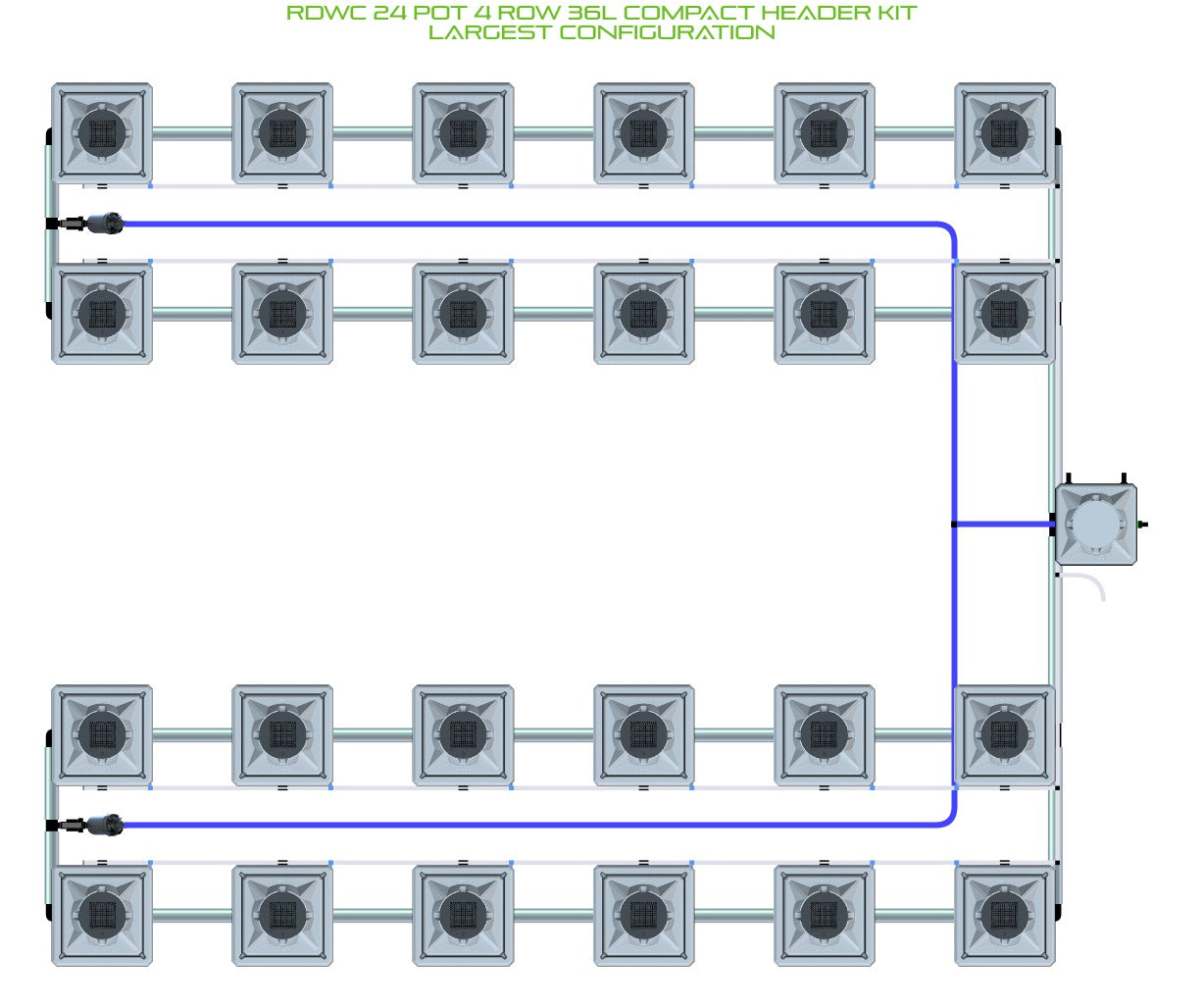 ALIEN Hydroponics RDWC 24 Pot 4 Row 36L Compact Header Kit product image 4