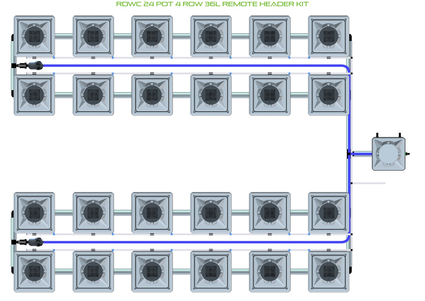 ALIEN Hydroponics RDWC 24 Pot 4 Row 36L Remote Header Kit product image 1