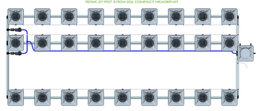 ALIEN Hydroponics RDWC 27 Pot 3 Row 20L Compact Header Kit product image 1