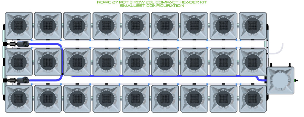 ALIEN Hydroponics RDWC 27 Pot 3 Row 20L Compact Header Kit product image 3