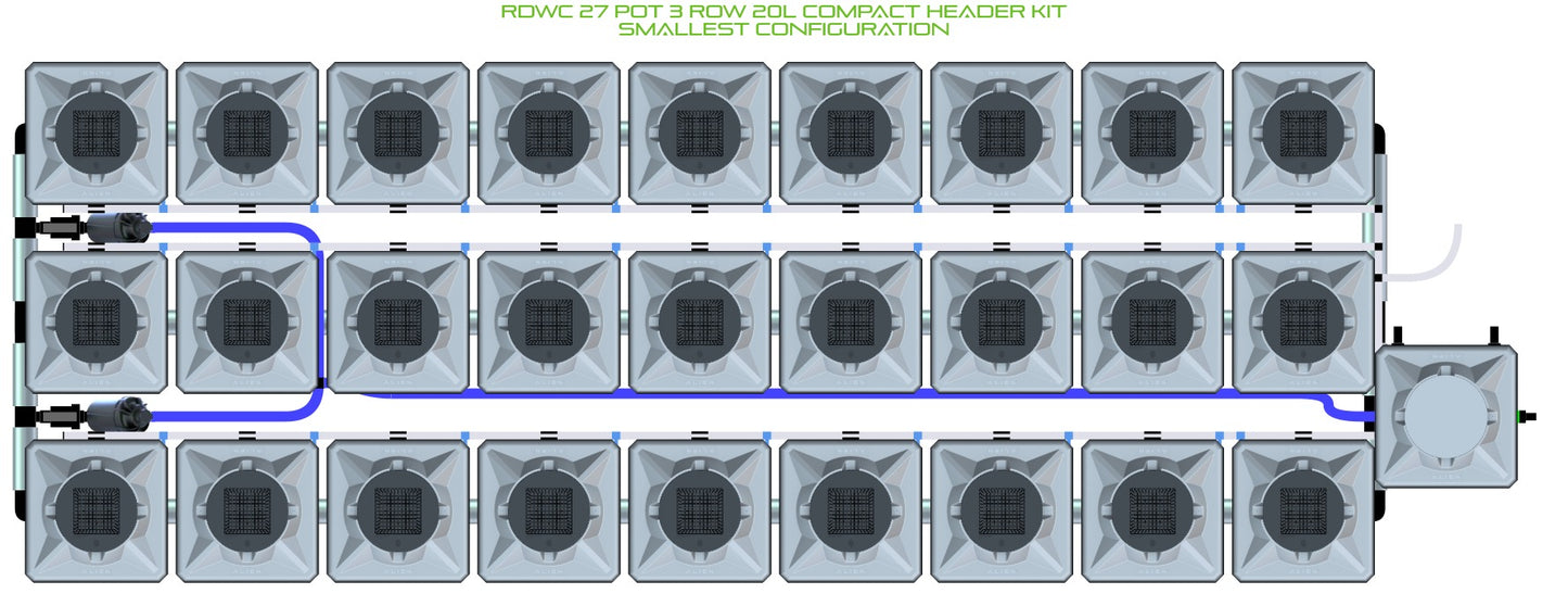 ALIEN Hydroponics RDWC 27 Pot 3 Row 20L Compact Header Kit product image 3