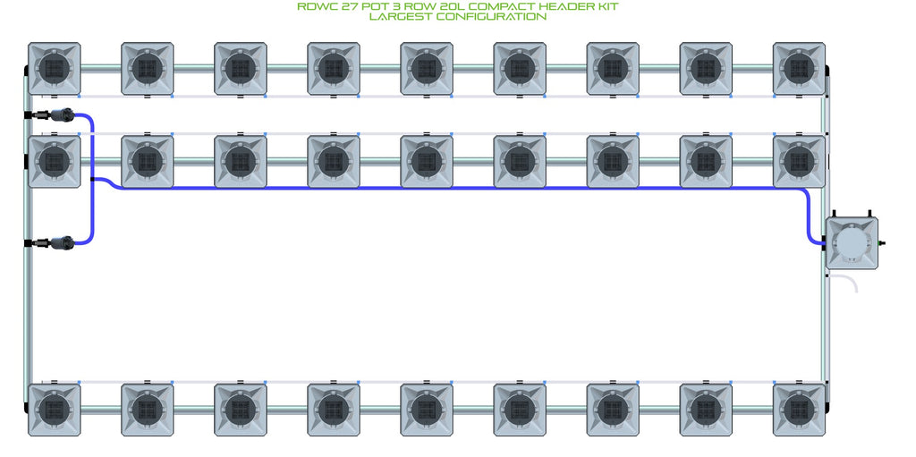 ALIEN Hydroponics RDWC 27 Pot 3 Row 20L Compact Header Kit product image 4