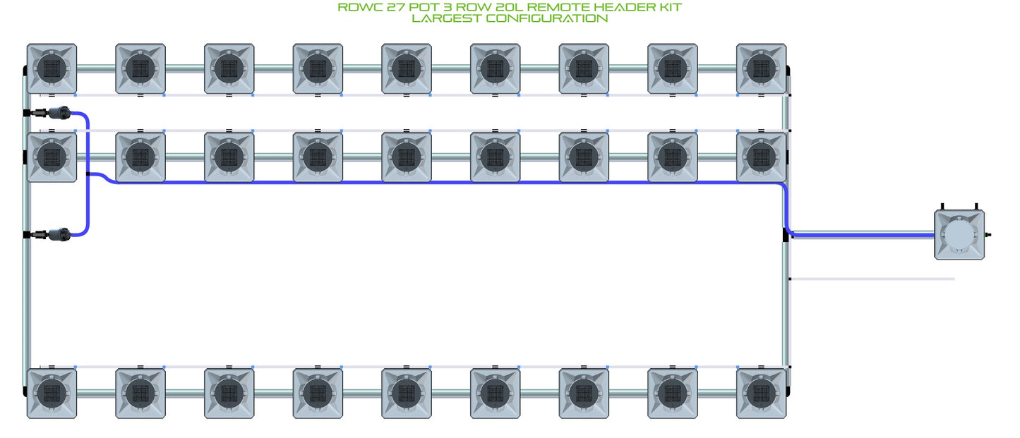 ALIEN Hydroponics RDWC 27 Pot 3 Row 20L Remote Header Kit product image 4