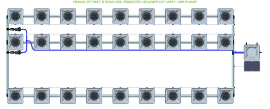 ALIEN Hydroponics RDWC 27 Pot 3 Row 20L Remote Header Kit with Air Pump product image 1