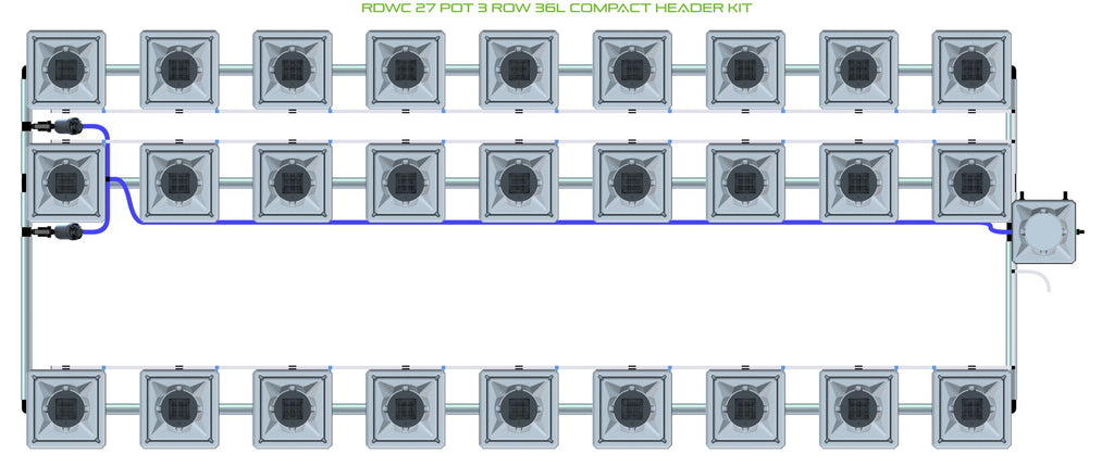 ALIEN Hydroponics RDWC 27 Pot 3 Row 36L Compact Header Kit product image 1