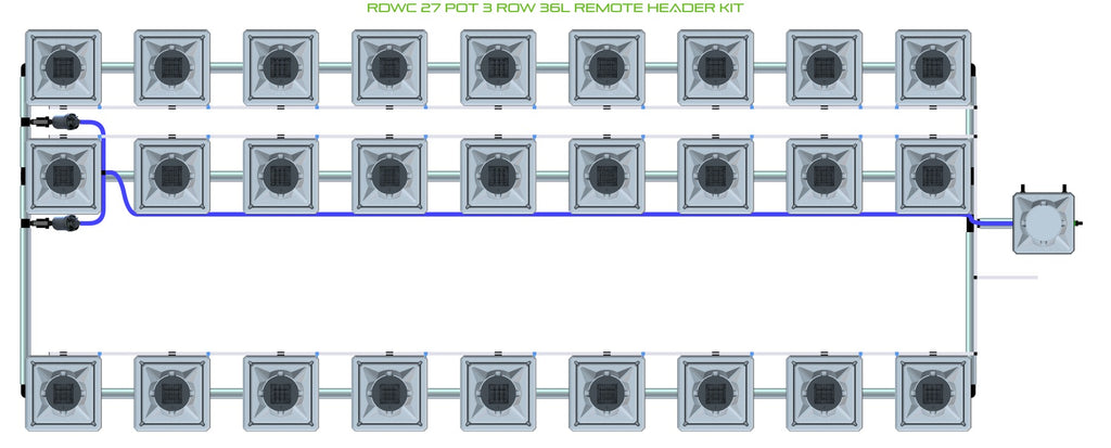 ALIEN Hydroponics RDWC 27 Pot 3 Row 36L Remote Header Kit product image 1