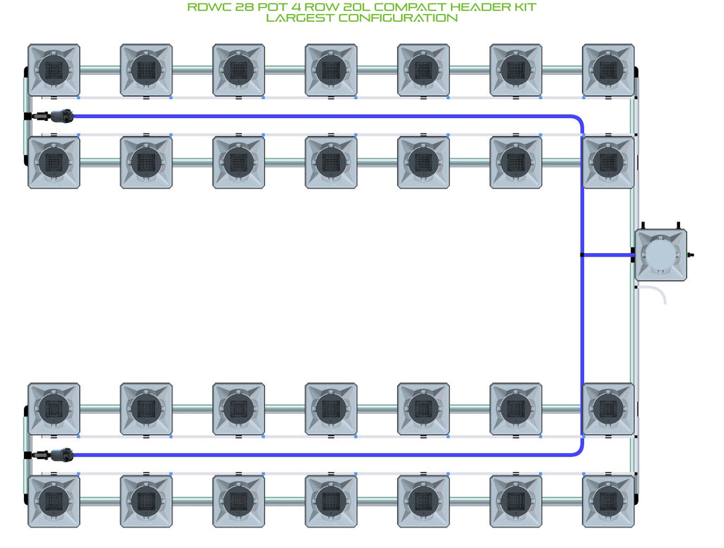 ALIEN Hydroponics RDWC 28 Pot 4 Row 20L Compact Header Kit product image 4
