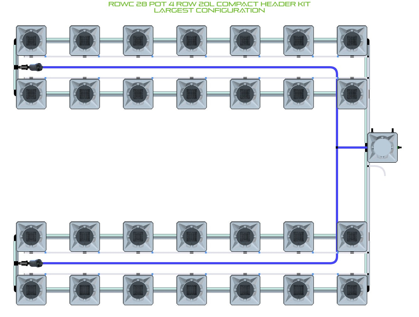 ALIEN Hydroponics RDWC 28 Pot 4 Row 20L Compact Header Kit product image 4