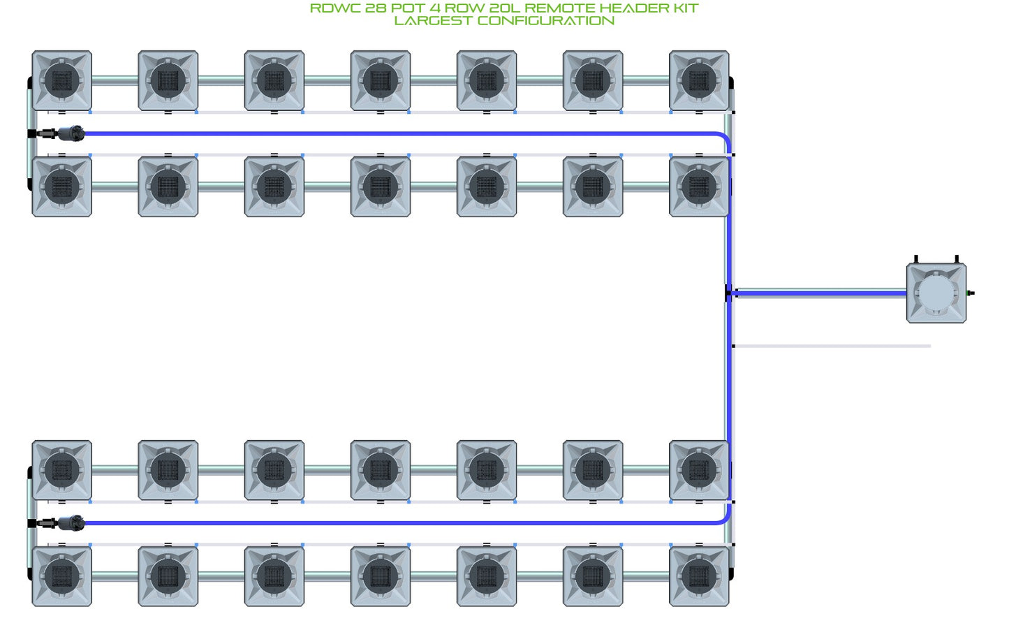 ALIEN Hydroponics RDWC 28 Pot 4 Row 20L Remote Header Kit product image 4