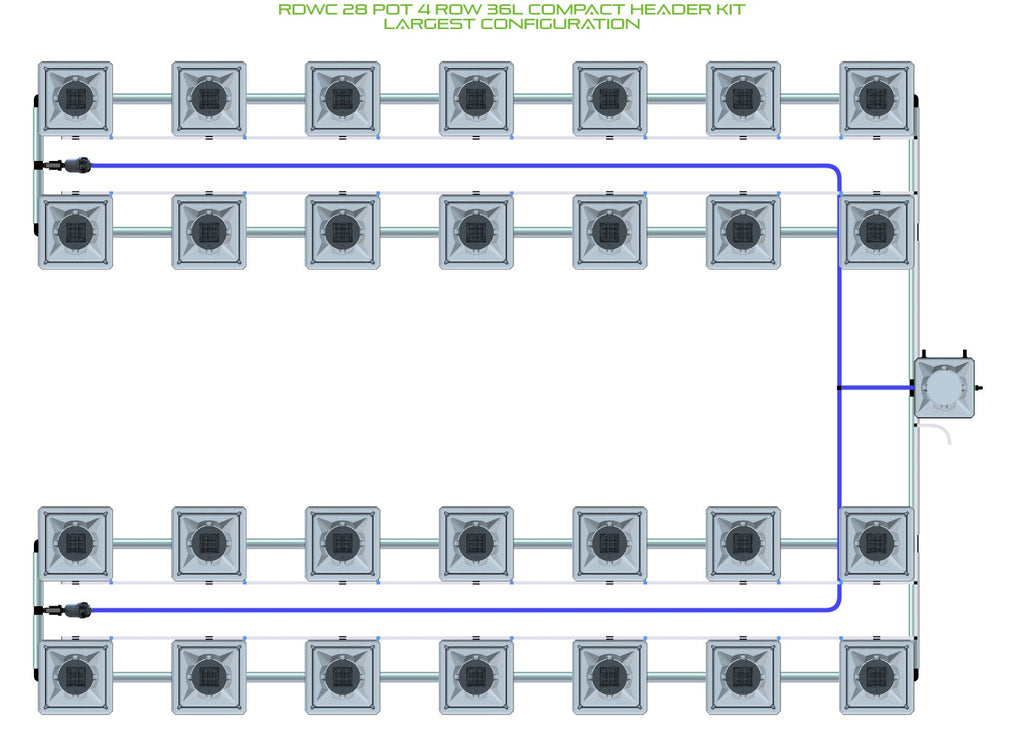 ALIEN Hydroponics RDWC 28 Pot 4 Row 36L Compact Header Kit product image 4