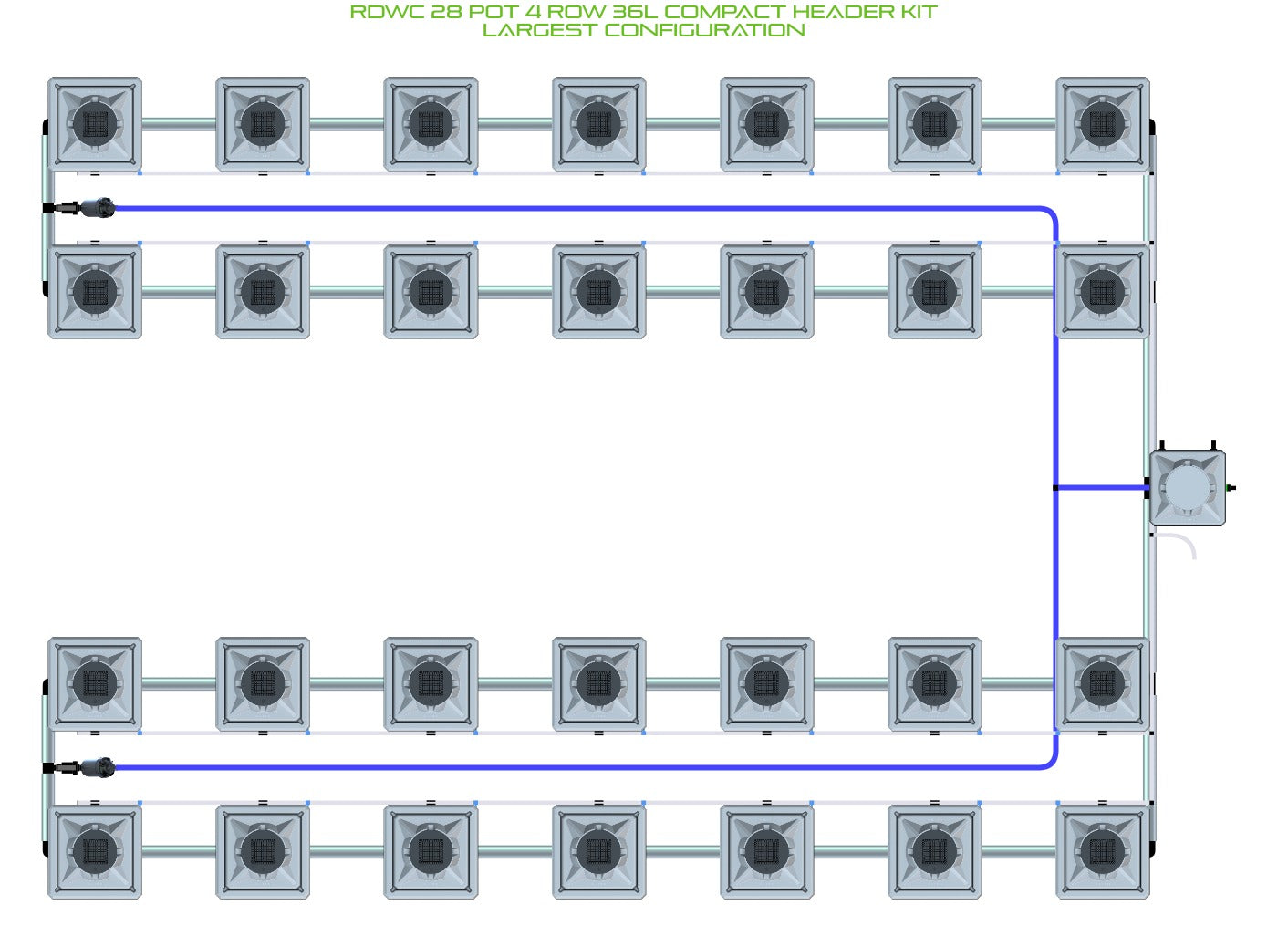 ALIEN Hydroponics RDWC 28 Pot 4 Row 36L Compact Header Kit product image 4