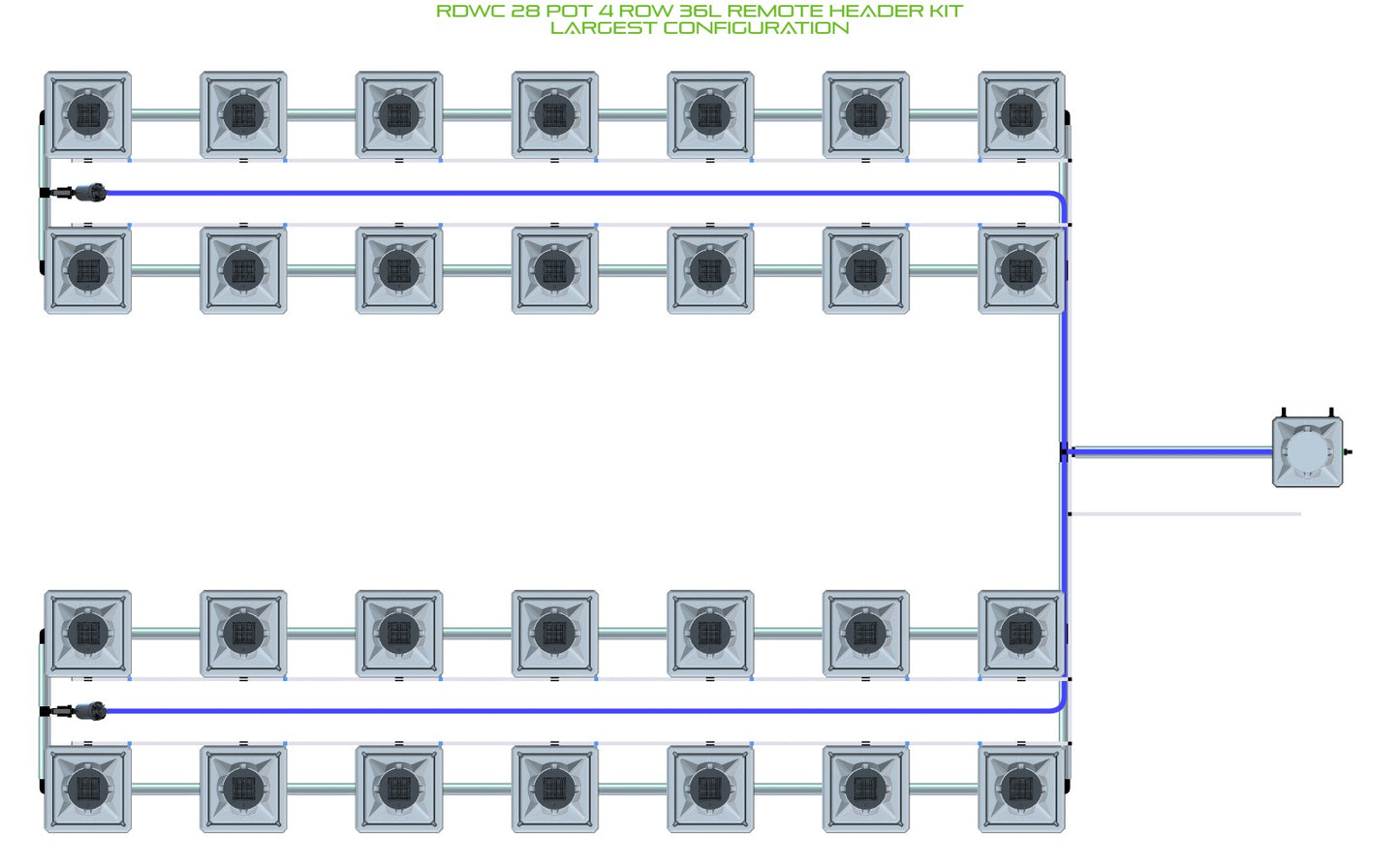 ALIEN Hydroponics RDWC 28 Pot 4 Row 36L Remote Header Kit product image 4