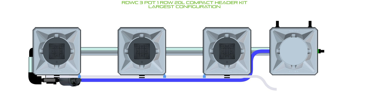 ALIEN Hydroponics RDWC 3 Pot 1 Row 20L Compact Header Kit product image 4