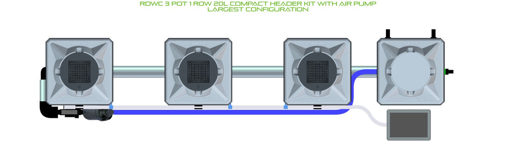 ALIEN Hydroponics RDWC 3 Pot 1 Row 20L Compact Header Kit with Air Pump product image 4