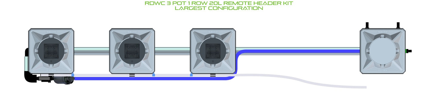 ALIEN Hydroponics RDWC 3 Pot 1 Row 20L Remote Header Kit product image 4