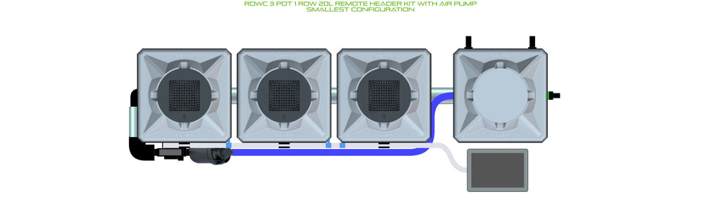 ALIEN Hydroponics RDWC 3 Pot 1 Row 20L Remote Header Kit with Air Pump product image 3