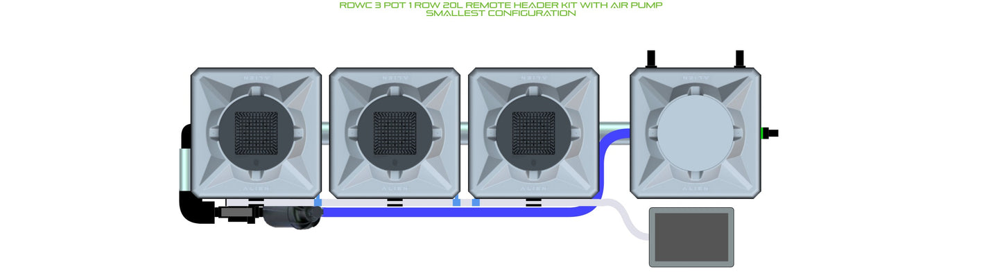 ALIEN Hydroponics RDWC 3 Pot 1 Row 20L Remote Header Kit with Air Pump product image 3