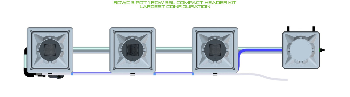 ALIEN Hydroponics RDWC 3 Pot 1 Row 36L Compact Header Kit product image 4