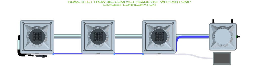 ALIEN Hydroponics RDWC 3 Pot 1 Row 36L Compact Header Kit with Air Pump product image 4