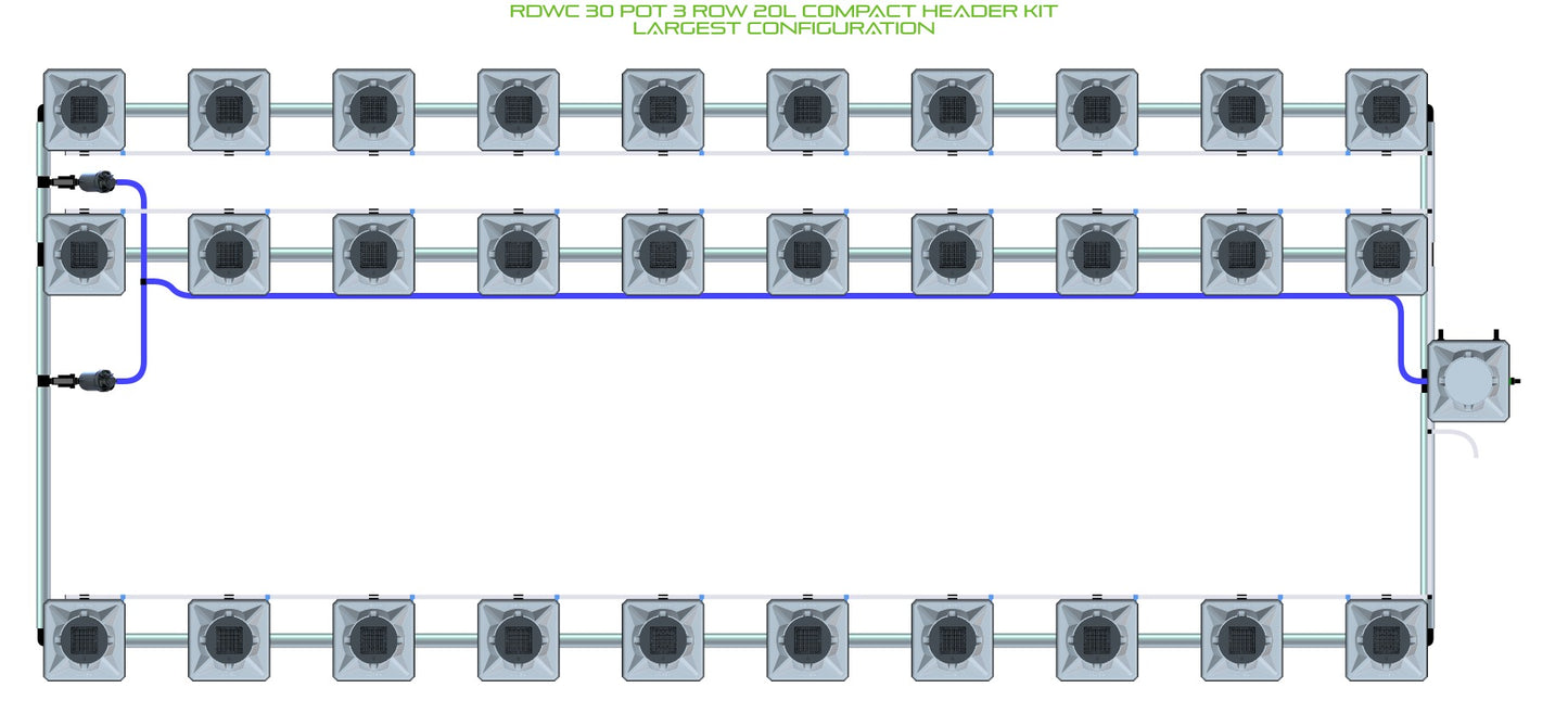 ALIEN Hydroponics RDWC 30 Pot 3 Row 20L Compact Header Kit product image 4