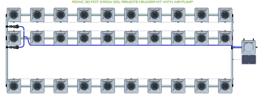 ALIEN Hydroponics RDWC 30 Pot 3 Row 20L Remote Header Kit with Air Pump product image 2