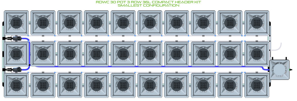 ALIEN Hydroponics RDWC 30 Pot 3 Row 36L Compact Header Kit product image 3