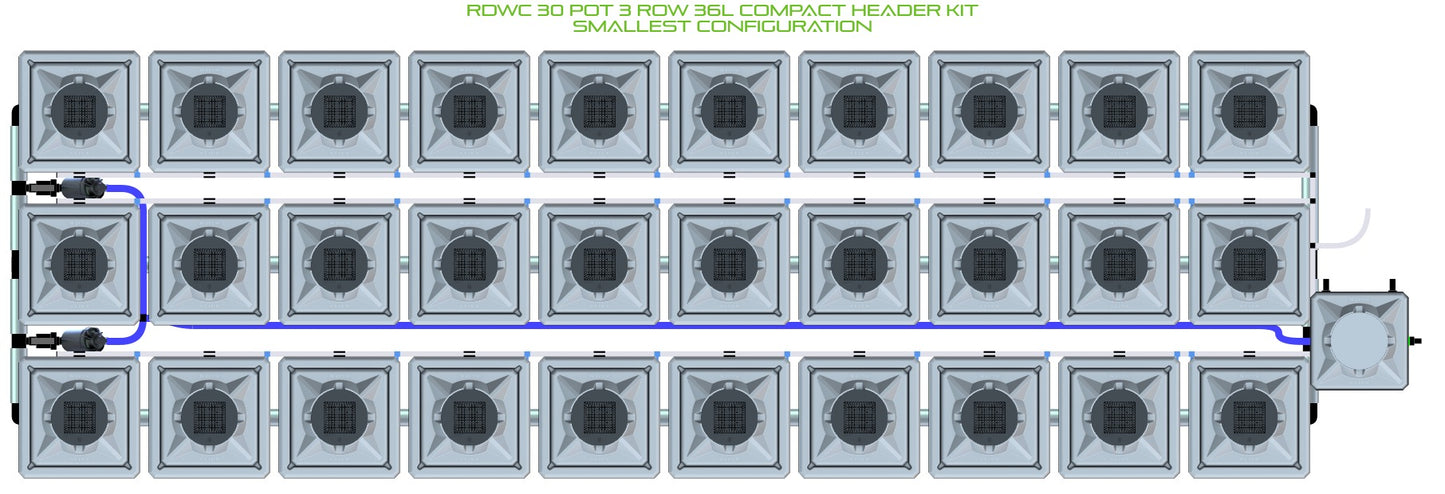 ALIEN Hydroponics RDWC 30 Pot 3 Row 36L Compact Header Kit product image 3