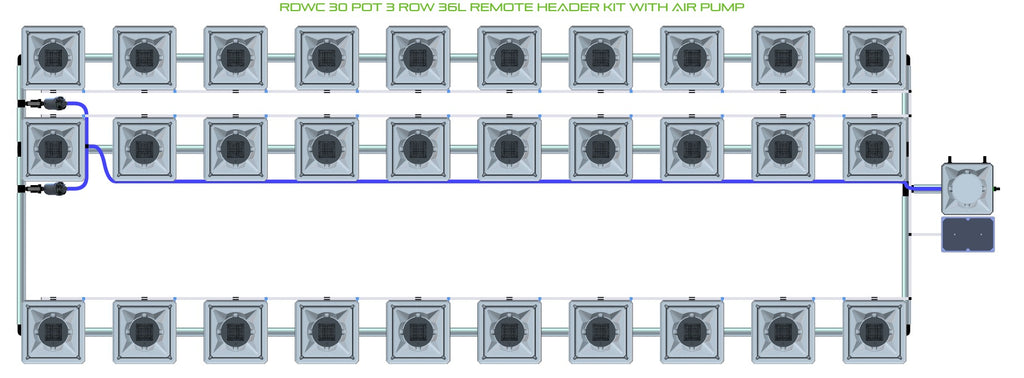 ALIEN Hydroponics RDWC 30 Pot 3 Row 36L Remote Header Kit with Air Pump product image 2