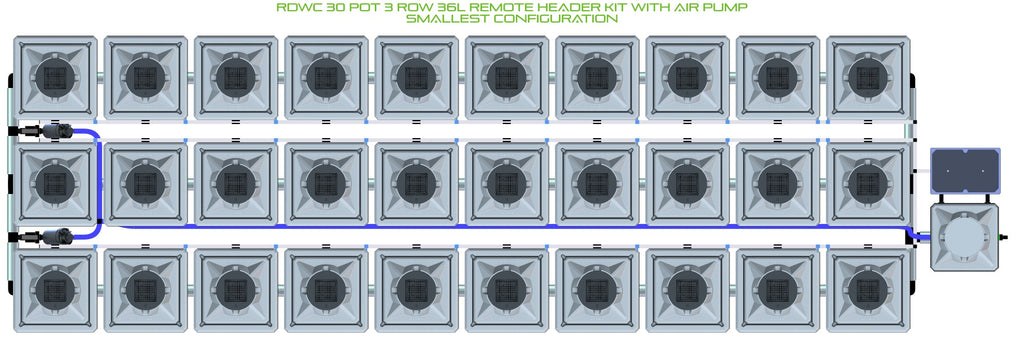 ALIEN Hydroponics RDWC 30 Pot 3 Row 36L Remote Header Kit with Air Pump product image 3