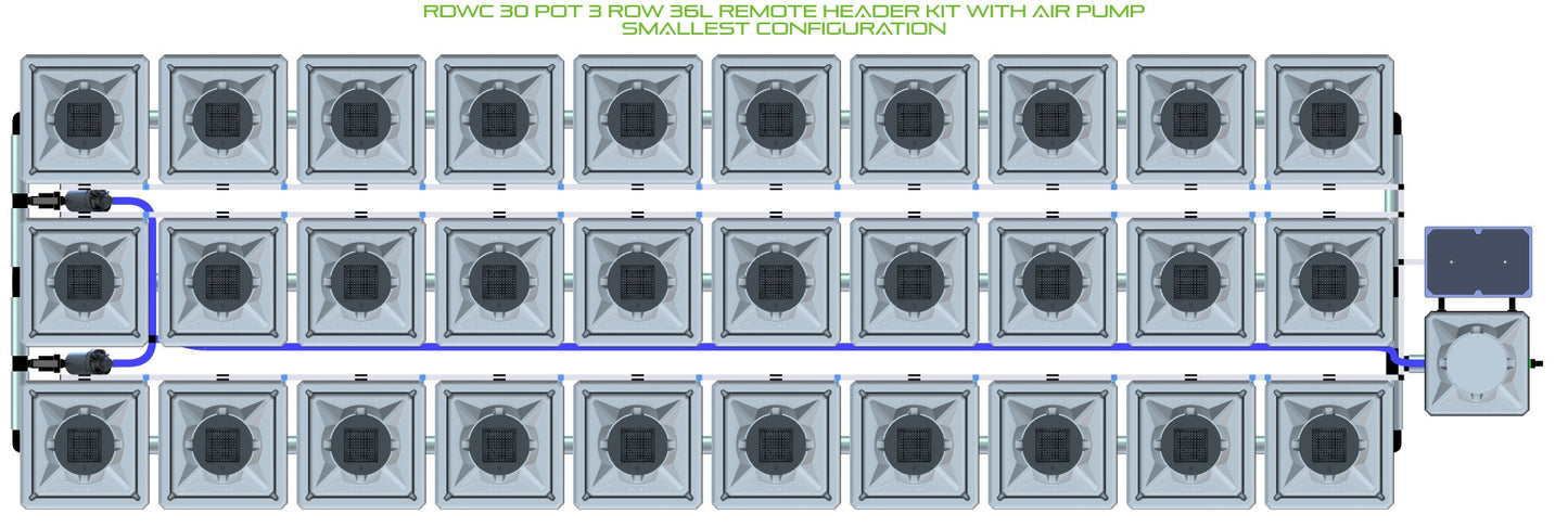 ALIEN Hydroponics RDWC 30 Pot 3 Row 36L Remote Header Kit with Air Pump product image 3