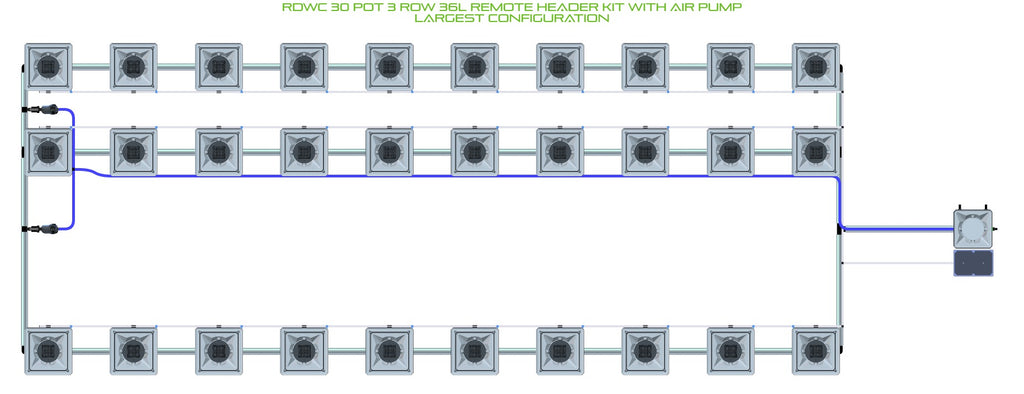ALIEN Hydroponics RDWC 30 Pot 3 Row 36L Remote Header Kit with Air Pump product image 4