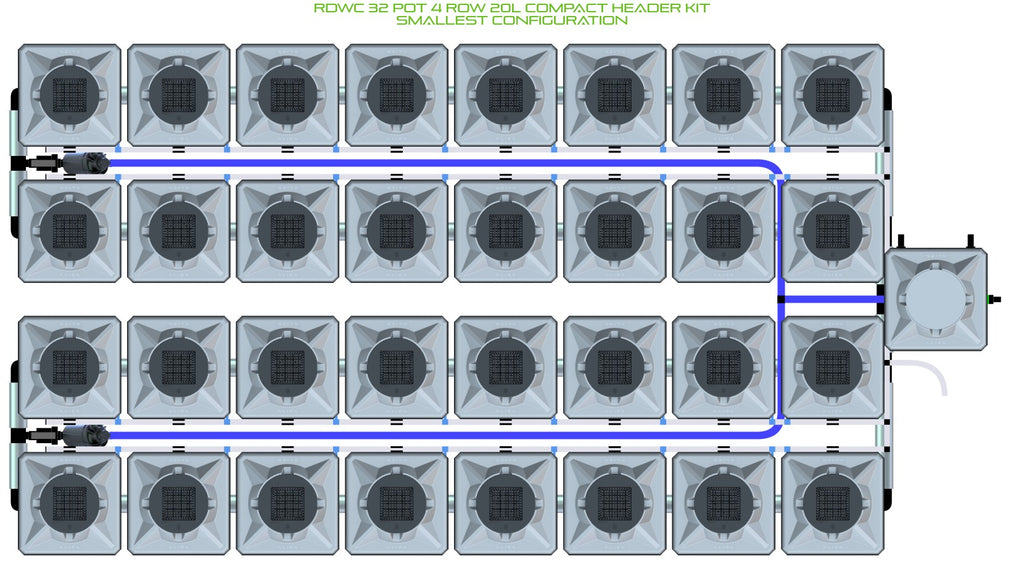 ALIEN Hydroponics RDWC 32 Pot 4 Row 20L Compact Header Kit product image 3