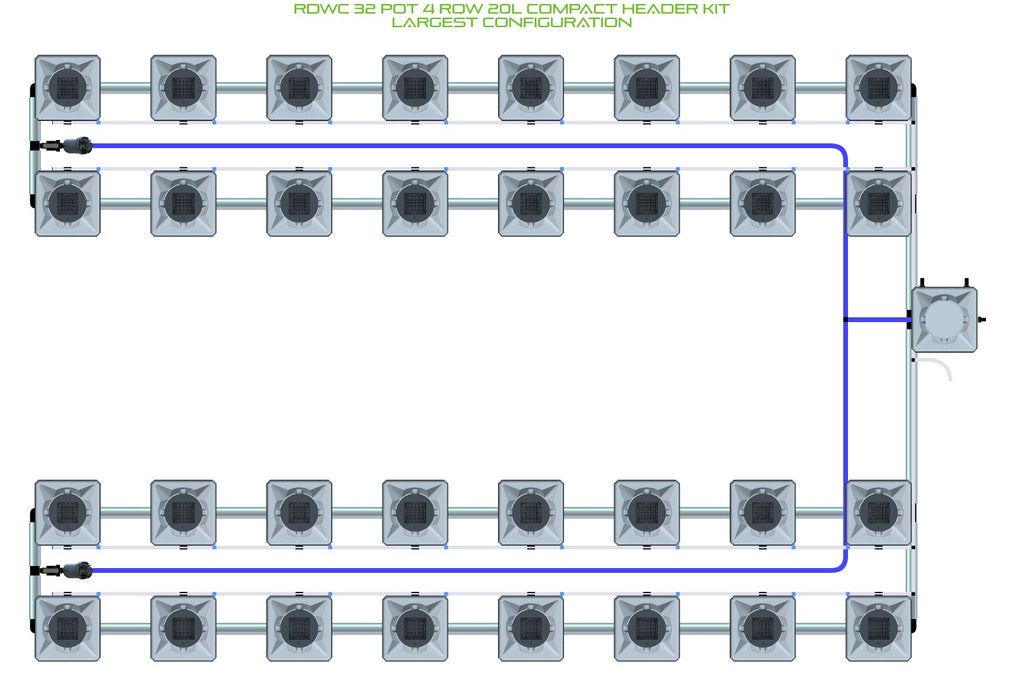 ALIEN Hydroponics RDWC 32 Pot 4 Row 20L Compact Header Kit product image 4